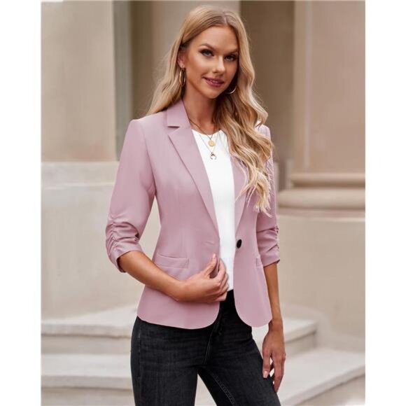 Blazers Jackets Dressy 3/4 Sleeve light Purple - Picture 6 of 6